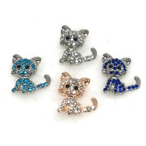 Bottoni automatici a forma di gatto, bottoni automatici da 18 mm; da utilizzare con: gioielli con bottoni automatici, porta badge, cordini, collane, braccialetti, ciondolo a forma di gatto.