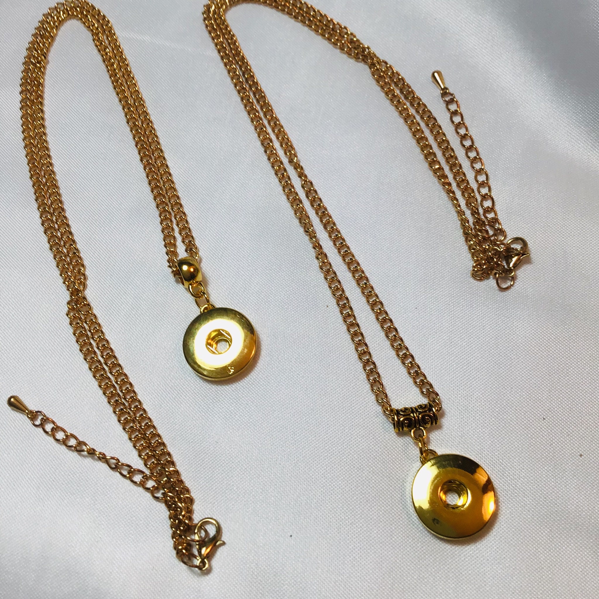 Golden Snap Button Necklace Snap Button Jewelry Necklace 