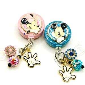 Mouse Retractable Badge Holder Nurse Retractable Reel ID Badge Reel Badge Buddy ID Badge Clip Badge Lanyard Bling Badge Reel