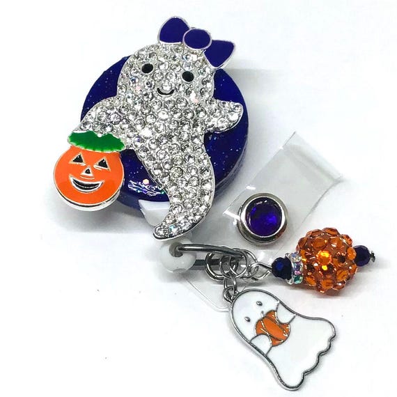 15 Pack Holiday Acrylic Badge Reels - Halloween Thanksgiving Christmas Nurse ID Holders With Retractable Clip