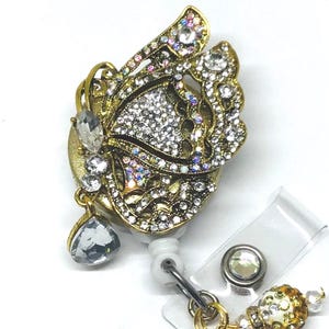 AB Rhinestone Butterfly, Retractable Badge Holder Nurse, Retractable Reel, ID Badge Reel, ID Badge Clip, Badge Lanyard, Bling Badge Reel
