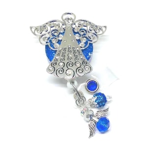 Brilliant Angel; Retractable Badge Holder Nurse, Retractable Reel, ID Badge Reel, Badge Buddy, ID Badge Clip Badge Lanyard Bling Badge Reel