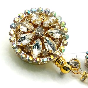 Pure Bling, Golden; Retractable Badge Holder Nurse Retractable Reel ID Badge Reel ID Badge Clip Badge buddy Badge Lanyard Bling Badge Reel