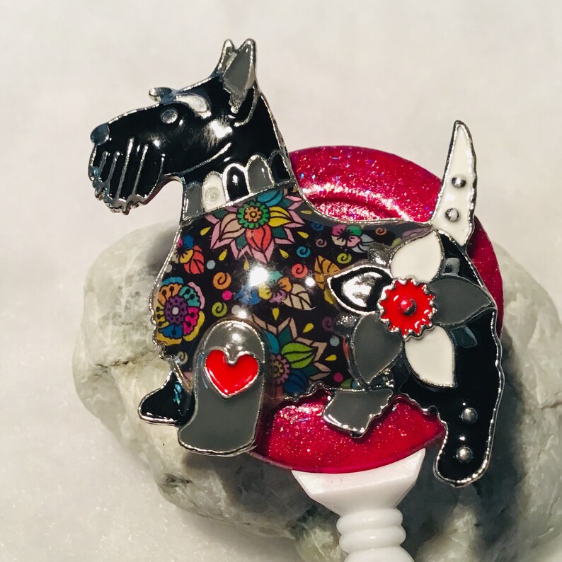 Scottish Terrier; Retractable Badge Holder Nurse ID Badge Reel Badge Buddy ID Badge Clip Badge Lanyard Bling Badge Reel Retractable Reel