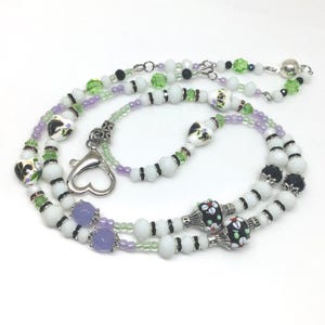Heart Beaded Breakaway Lanyard ID Lanyard Badge Holder Badge Necklace Nurse Lanyard Teacher Badge Necklace Beaded Necklace Nurse