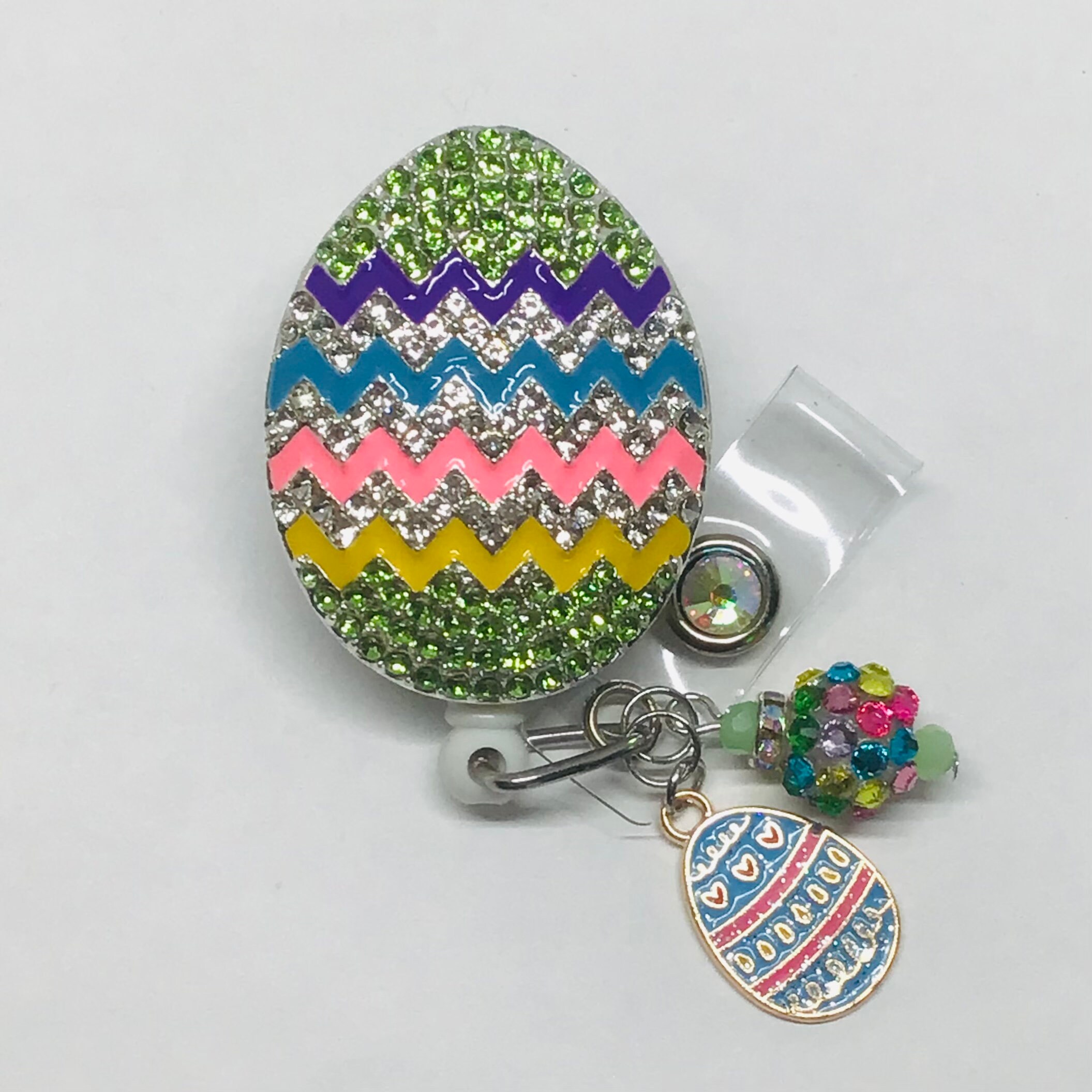 Easter Egg Retractable Badge Holder Nurse, Retractable Reel, ID Badge Reel  Badge ID Badge Clip Badge Lanyard Bling Badge Reel 