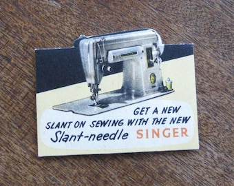 Rare Vintage Singer Slant-Needle Advertising Giveaway Hand Sewing Needles; Sewing Machine Graphic; Excellent/Unused; U.S. Shipping Included