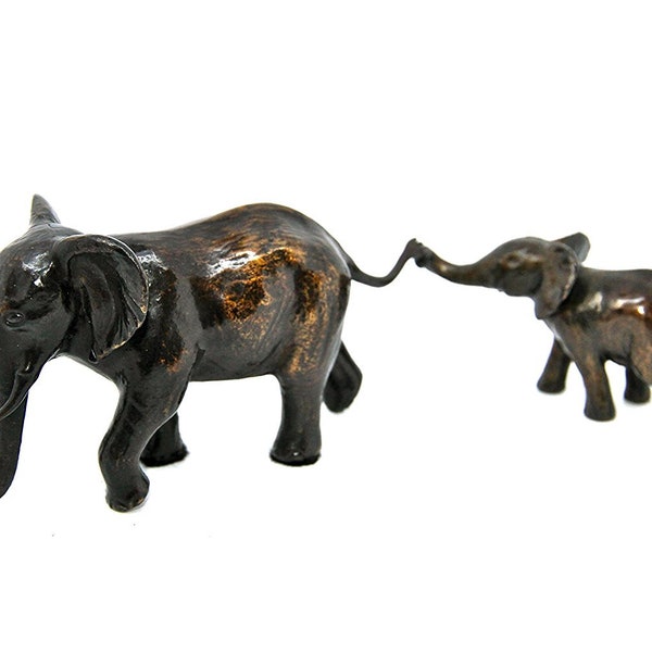 Hot Cast Solid Bronze Elephant and Calf