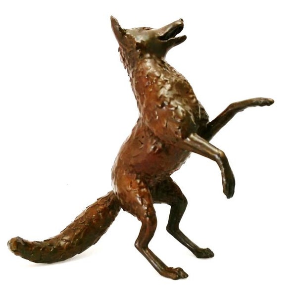 Hot cast Solid Bronze Playing fox