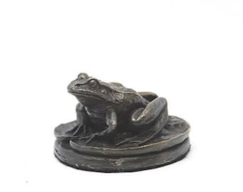 Hot Cast Solid Bronze Frog