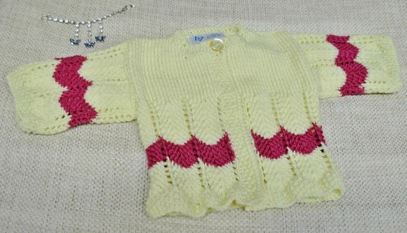 Hand Knitted Designer Baby Girl Dk Jacket 0 To 3 Months Made From My Pattern Bella Free Uk Postage Hand Knitted Designer Baby Girl Dk Jacket 0 To 3 Months Made From My Pattern Bella Free Uk Postage