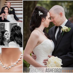 Cluster Wedding Necklace, White Pearls and Rhinestone Bridal Necklace, Mother of the Bride, Chunky Cluster Wedding Jewelry