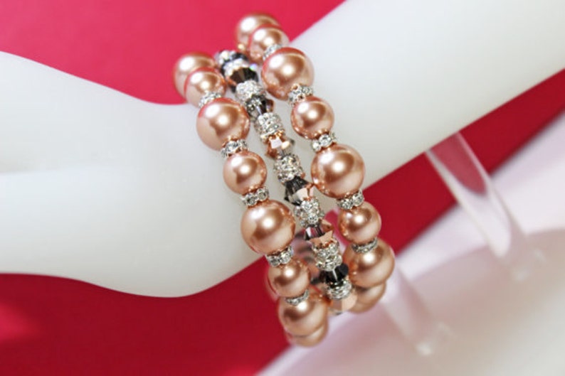Mother of the Groom Mother of the Bride Chunky Bridal Bracelet Rose Gold Crystal Wedding Bracelet Bridal Accessories