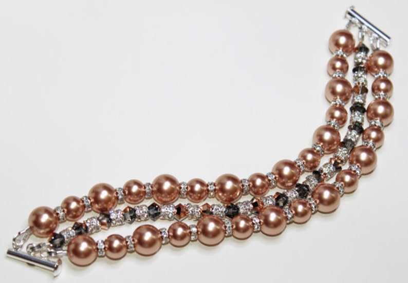 Mother of the Groom Mother of the Bride Chunky Bridal Bracelet Rose Gold Crystal Wedding Bracelet Bridal Accessories
