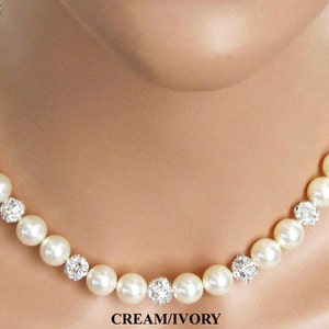 Perle Hochzeitshalskette, Strass Braut Perlenkette, Vintage-Stil, die Mutter der Braut