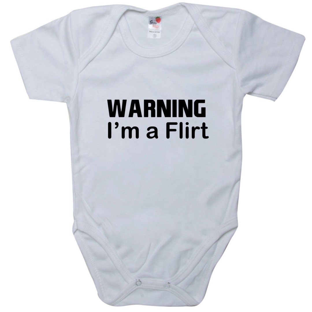 Baby Shirt Warning I'm A Flirt Baby Shirt Personalized - Etsy