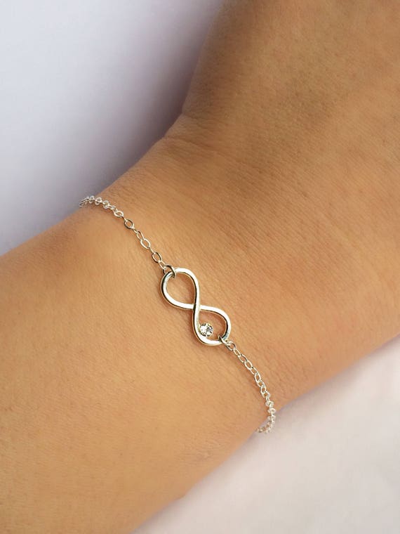 Buy Infinity Bracelet Silver 925 Rose Gold Swarovski Crystals, Personalized  Valentines Day Gift for Her Girlfriend Wife Mom Friend Sister BFF Online in  India - Etsy
