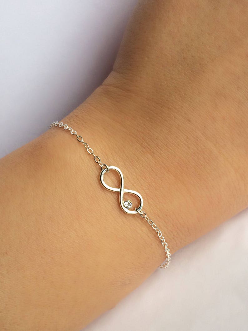 Sterling Silver Infinity Bracelet Infinity Heart Bracelet Etsy UK