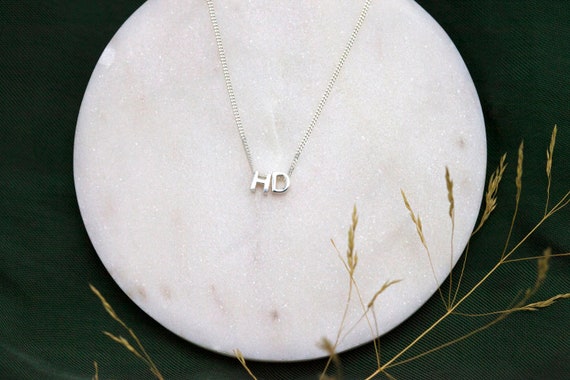 Two initial diamond clearance necklace