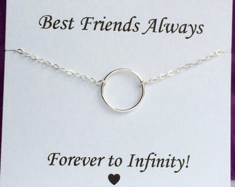 Circle Necklace, Sterling Silver Necklace, Karma Necklace, Eternity Necklace, Infinity Necklace, Gold Eternity Necklace, Friends Necklace