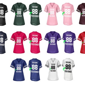 Customize Your Own Ladies  Football Jersey with Your Name and Team Number Personalized & Customized Ladies Jersey Name and Number