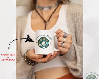 Taza de café con foto personalizada: texto personalizado, regalo de cerámica de 325 ml