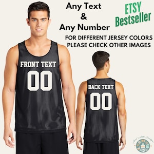 Personalized Basketball Jersey Custom Team Shirts with Name & Number, Classic Mesh Reversible Tank Top, Adult Customized Basketball Tee