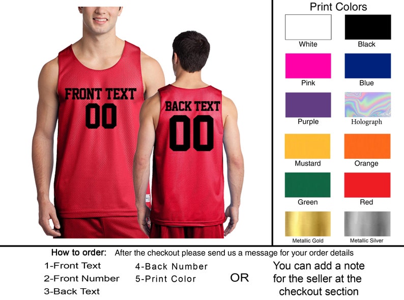 Personalized Basketball Jersey Team Shirts Name Number Customized Basketball Tee Custom Jersey Classic Mesh Reversible Jersey Tank Adult image 5