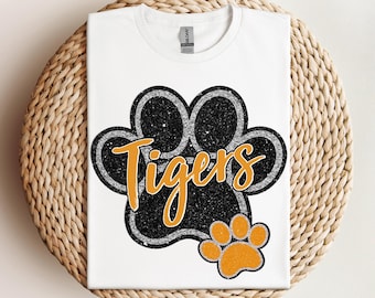 Tigers Paw Print Shirt: School Spirit Game Day Tee