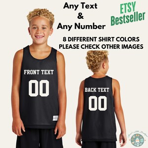 Basketball Jersey Personalized Youth Custom Name & Number Kids Sports Uniform Tank Top Gift