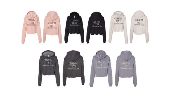 Custom Bella Canvas Cropped Fleece Hoodie: Personalized Text