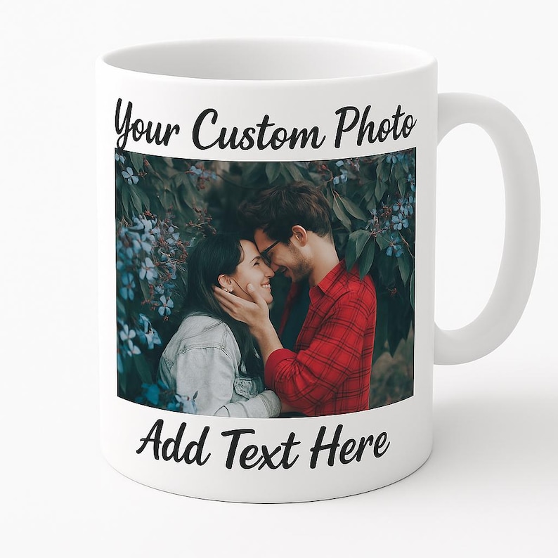 Mug personnalisé Mug personnalisé avec photo et texte Ajoutez votre logo Mug photo avec image et texte personnalisés Mug en céramique de 11 oz Cadeau personnalisé image 3