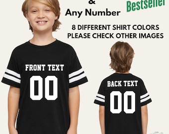Personalisiertes Jugend-Trikot Kundenspezifisches Kinder-Fußball-Hemd mit Name & Nummer, Team-Fan-Bekleidungsgeschenk für Jungen, Mädchen