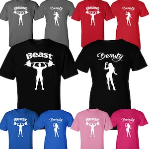 Beauty and Beast Couple Matching Shirts His and Hers Boyfriend Girlfriend Matching Shirts Love Beauty Beast Shirts Comes as a Set (2 shirts)