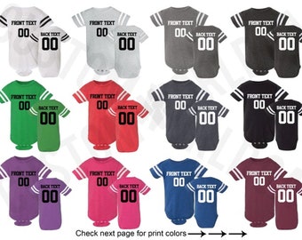 Customized Infant Football Jersey Team Shirts Name Number Customized Name and Number Tee Custom Jersey Kids Newborn Sizes  NB-24M Shirts