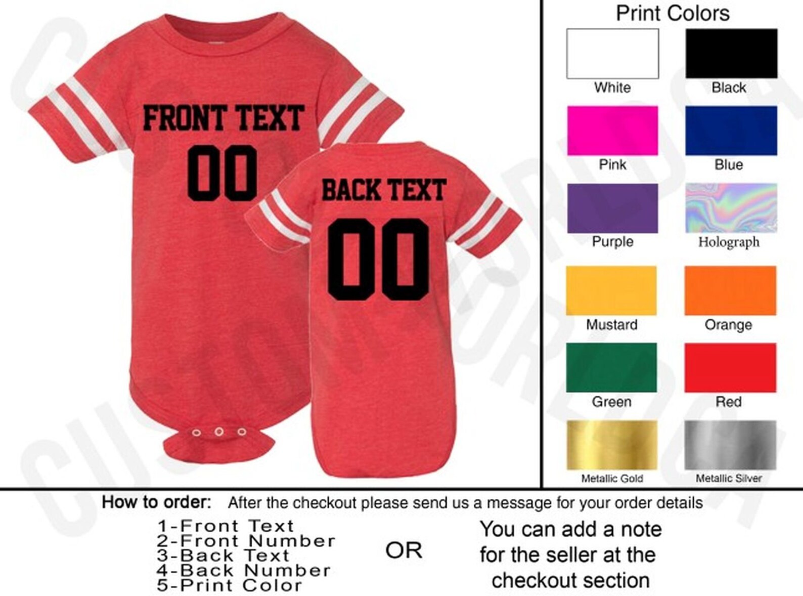 Customized Infant Football Jersey Team Shirts Name Number Etsy