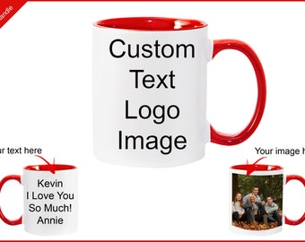 Personalized 11oz Ceramic Coffee Mug - Custom Photo Text Name - Rfagears