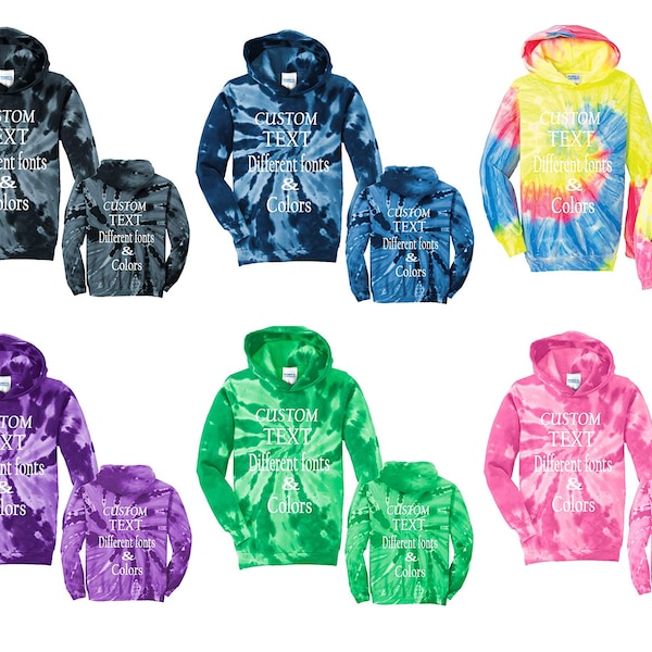 Krawatten-Hoodie für Unisex-Erwachsene personalisiert mit eigenem Text Bunte Krawattenfarbe Kapuzenpullover