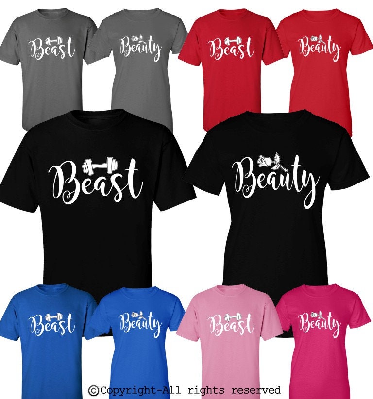 Beauty and Beast Couple Matching Shirts 