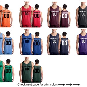 Personalized Basketball Jersey Team Shirts Name Number Customized Basketball Tee Custom Jersey Classic Mesh Reversible Jersey Tank Adult image 1