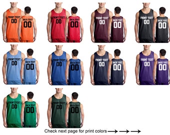 Personalized Basketball Jersey Team Shirts Name Number Customized Basketball Tee Custom Jersey  Classic Mesh Reversible Jersey Tank Adult