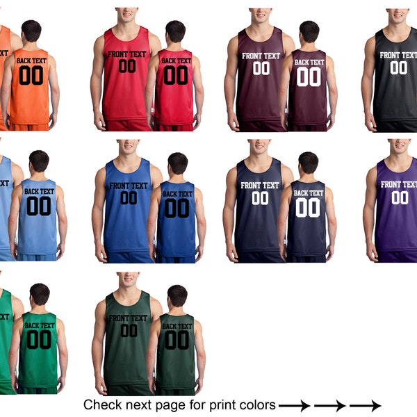 Personalized Basketball Jersey Team Shirts Name Number Customized Basketball Tee Custom Jersey  Classic Mesh Reversible Jersey Tank Adult