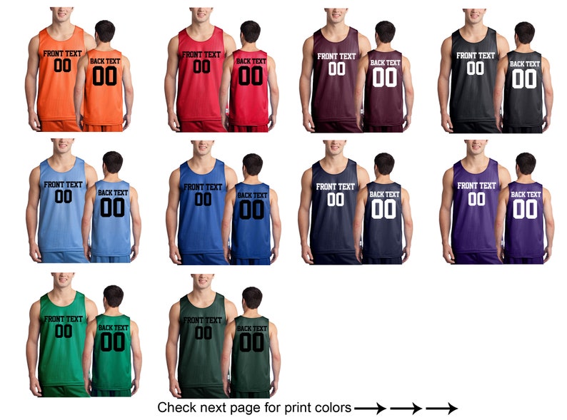 Personalized Basketball Jersey Team Shirts Name Number Customized Basketball Tee Custom Jersey Classic Mesh Reversible Jersey Tank Adult image 1