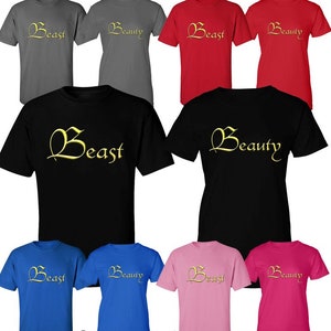 Beauty and Beast Couple Matching Shirts His and Hers Boyfriend Girlfriend Matching Shirts Love Beauty Beast Shirts Comes as a Set (2 shirts)