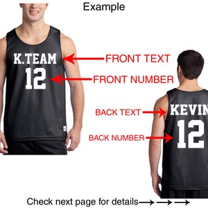 Personalized Basketball Jersey Team Shirts Name Number Customized Basketball Tee Custom Jersey Classic Mesh Reversible Jersey Tank Adult image 9