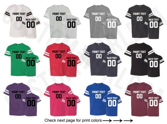 Youth Personalized Football Jersey Team Shirts Name Number 