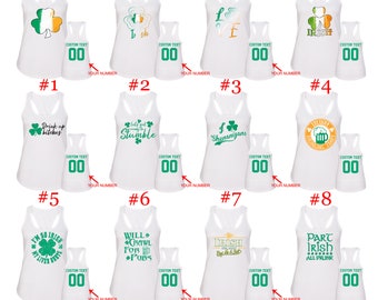 St. Patricks Ladies Tank Top Shirts Customized Name Number St Patrick Women Tshirt Irish Day Shirts St Patty's Tanks Customized 12 Designs