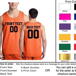 Personalized Basketball Jersey Team Shirts Name Number Customized Basketball Tee Custom Jersey Classic Mesh Reversible Jersey Tank Adult image 7