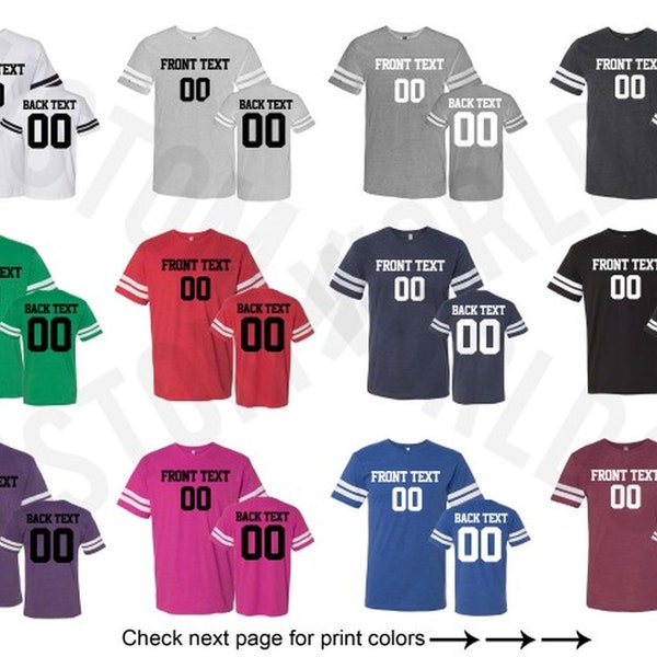 Personalized Football Jersey Team Shirts Name Number Customized Name and Number Tee Custom Jersey Adult Unisex Shirt Put Your Name Number