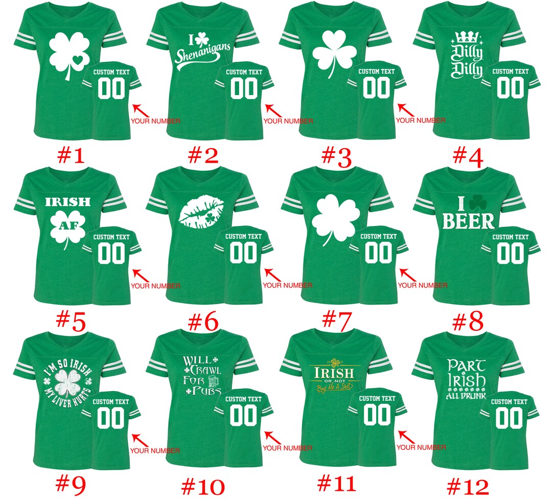 St. Patty Shirts Women Customized Name Number St Patrick - Etsy